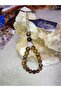 Tiger's Eye Natural Stone Rosary Keychain