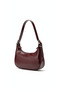 Burgundy Trend Patent Leather Baguette Shoulder Bag - 3