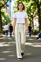 Piped Detail Straight Cut Women's Trousers Functional Durable Quality Comfortable Modern - 2