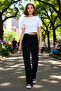 Women's Open High Waist Wide Leg Denim Pants Functional Durable Quality Comfortable Stylish - 2