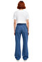 Women's Textured Wide Leg Jean Pants Functional Durable Quality Comfortable Aesthetic Modern - 5