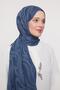 Indigo Abstract Pattern Grazia Shawl - 2