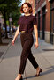 Women's Dark Brown Carrot Cut Woven Pants Functional Durable Quality Comfortable Casual