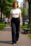 Women's High Waist Wide Leg Denim Pants Functional Durable Quality Comfortable Aesthetic - 2