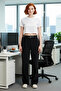 Women's High Waist Wide Leg Woven Pants Functional Durable Quality Comfortable Modern - 3