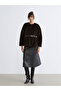 Brown Crew Neck Women's Fur Coat - 2