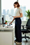 Women's Dark Lacing Detailed Wide Leg Denim Trousers Functional Durable Quality Comfortable - 3