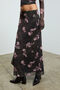 Beulah women's maxi skirt Slim Fit elastic waist tulle batik patterned brown-floral patterned skirt - 2
