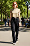 Women's Dark Straight Cut Denim Trousers Functional Durable Quality Comfortable Aesthetic Stylish - 2