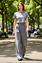 Women's High Waist Pleated Wide Leg Pants Functional Durable Quality Comfortable Modern - 2