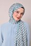 Baby Blue Triangle Pattern Club Shawl - 3