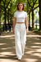 Women's Wide Leg Buttoned Denim Trousers Functional Durable Quality Comfortable Aesthetic Stylish - 2