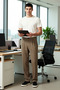 Men's Anthracite Pleated Baggy Fit Fabric Trousers Functional Durable Quality Comfortable Stylish - 3