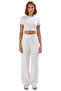 Women Textured Wide Leg Pants High Waist Functional Durable Quality Comfortable Modern - 4