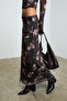 Beulah women's maxi skirt Slim Fit elastic waist tulle batik patterned brown-floral patterned skirt - 6