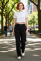 Women's High Waist Wide Leg Woven Pants Functional Durable Quality Comfortable Modern - 2