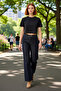 Women's Dark Wide Leg High Waist Jeans Functional Durable Quality Comfortable Stylish - 2