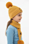 Bear Figure Knitted Scarf and Hat Set - 3