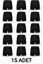 15 Pieces Black 100% Cotton Comfortable Cut Men's Long Underwear Boxer
