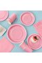 Pink 16 Plates and 16 Pink Cups