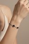 Night Black Onyx Stone Form Detailed Petal Leaf Model Women's Steel Bracelet - 3