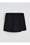 Lcw vision black waist zipper textured tweed skirt shorts - 5