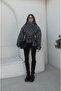 Anthracite arica Mock Neck short coat - 2