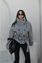 Gray arica Mock Neck short coat