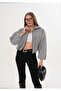Mock Neck Cashmere Fabric Lined Balloon Sleeve Zippered Coat Women