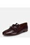 Large Size Tassel Loafer Genuine Leather 41-42-43-44-Burgundy Patent Leather - 6