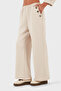 Regular Fit Elastic Waist Wide Leg Button Detailed Trousers Pants 6888573 - 4
