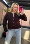 Brown Wrinkled Cardigan - 5