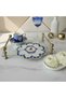 2 Pieces of Blue Pip Studio Compatible Embroidered Cocktail Presentation Napkins with Bird Detail 15X15Cm - 3