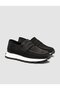 Genuine Nubuck Leather Black Women's Loafer Shoes - 2