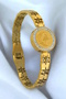 Gold Color Monogrammed Steel Handcuff Bracelet - 3