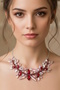 Silver Color Red Stone Detailed Design Evening Dress Necklace - 4