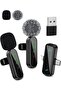 Wireless Mini Lavalier Lapel Microphone for iPhone iPad & Android Phone, 2 in 1 Lapel Mic for Video