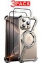Minimalist Metal Frameless Case with 360° Kickstand for iP 16 Pro Max (Titanium+2 Glass) - 3