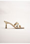 Women's Blunt-Toe Design Heeled Slippers Prana Gold - 2