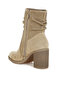Women Rhinestone Studded Slouchy Ankle Boots in Beige - 3