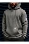 Men's Smoke Gray Baseball Printed Hooded Sweatshirt