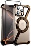 Minimalist Metal Frameless Case with 360° Kickstand for iP 16 Pro Max (Desert+1 Glass)