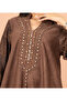 Luxury Mandarin Colar Embroidery Beads Patterned Sleeves Jalabiya - 2
