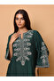 Solid Casual Jalabiya Embroidery Details on Front and Sides - 2