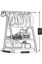 Clothes Rack Organizer Floor Hanger for Outdoor Vertical Balcony with Wheels - 160x55x42 cm - 5