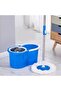 Easy 360 Degree Spin Mop and Bucket set – Stainless Steel Handle, 2 Microfiber Reusable Pads Blue - 3