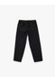 Cotton Comfortable Cut Denim Trousers with Elastic Waist - 4