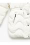 Long Sleeve Plush Detailed Hooded Zippered Puffer Coat - 4