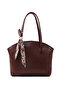 Bordo Shk274 Faux Leather Zippered Single Compartment Hand, Arm, and Shoulder Bag with Scarf Gift