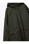 Leather-Look Waterproof K Hooded Coat with Faux Fur Inside and Zippered Pockets - 5